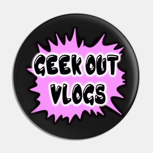 Geek Out Vlogs Text Logo (Pink) Pin