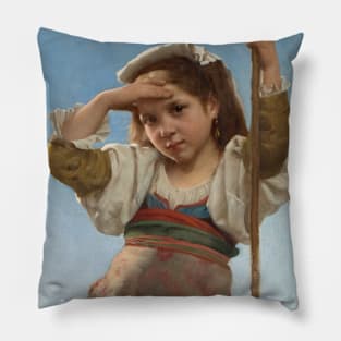 Young Shepherdess by Charles Victor Thirion Pillow