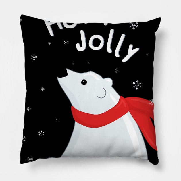 Polar Bear - Holly Jolly Pillow by valentinahramov