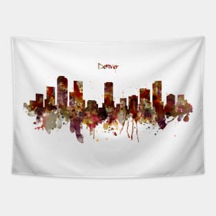 Denver Skyline Silhouette Tapestry