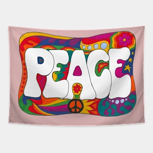 Psychedelic Peace and Love Tapestry