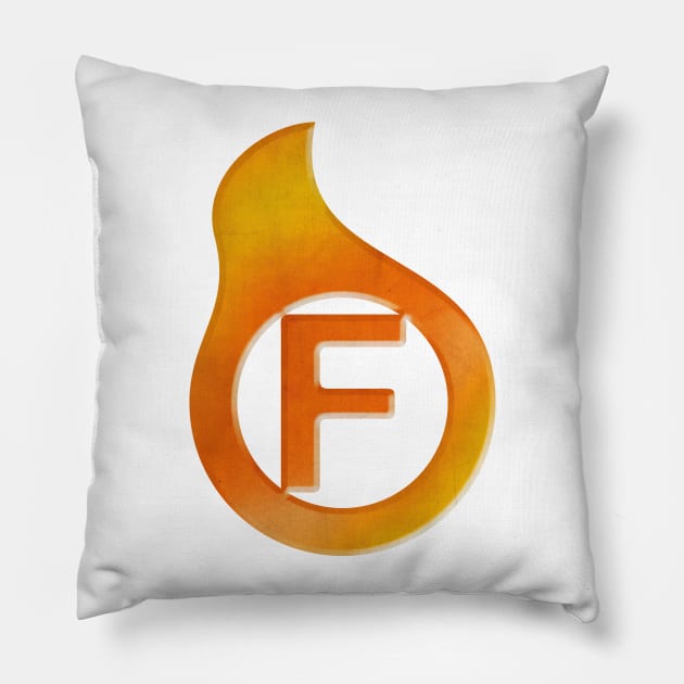 Firebrand Strained Small Logo Pillow by Alan Jones