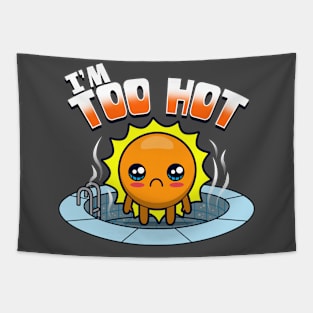 Funny Sad Kawaii Sun Swimming Environmental Tapestry