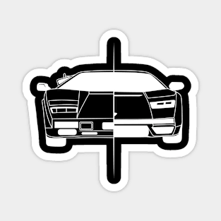 Countach White Outline Magnet