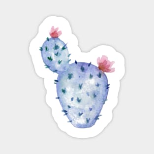 Watercolor cactus with flowers Magnet