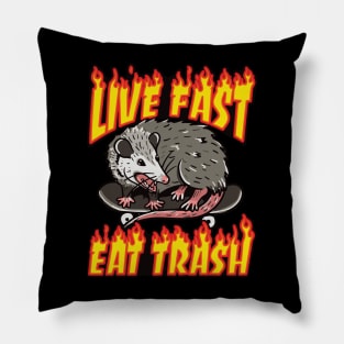 Live Fast Eat Trash Pillow