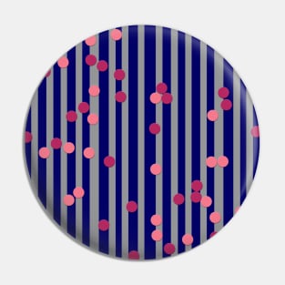 Stripes, Dots - Blue and Grey Pin