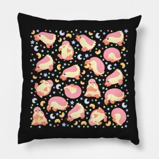 Pink Fairy Armadillo yellow Pillow