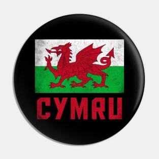 Wales / Cymru Vintage Faded Flag Design Pin