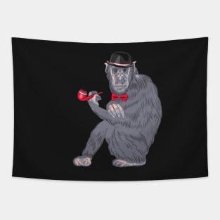 Hipster monkey with tobacco pipe Tapestry