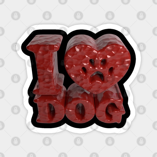 3D I Love Dog - Clinker Magnet by 3DMe