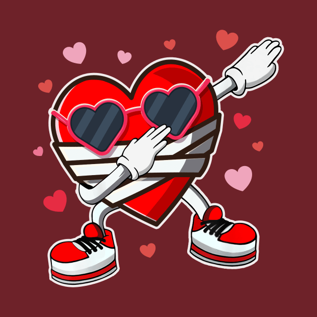 Valentines Day Dabbing Heart by WestKnightTees