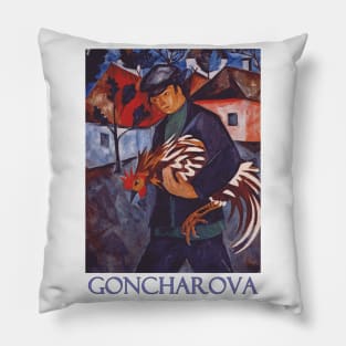 Boy with Rooster by Natalia Goncharova Pillow