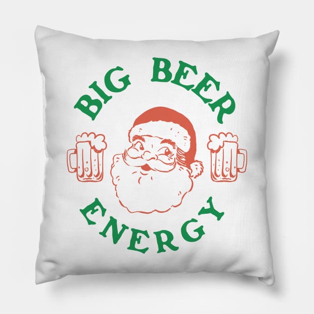 Big Nick Energy Beer Saint Nicholas Santa Claus Retro Vintage artwork Pillow by A Comic Wizard