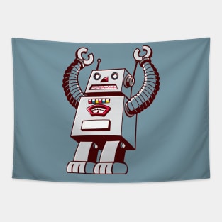 Retro Robot Illustration Tapestry