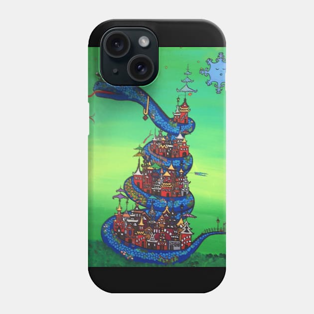 Blue Dragon Village Phone Case by ArtwearbyBarbaraAlyn59