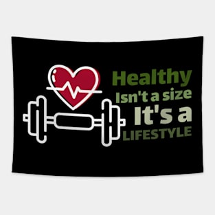 Workout Motivation | Healthy isn't a size it's a lifestyle Tapestry