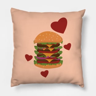 Love Big Burger Pillow