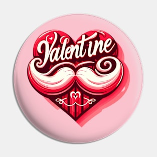 Mustache My Valentine Pin