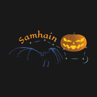 Samhain Samain Halloween Pumpkin bat T-Shirt