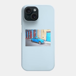 Blue Car On Streets Of Havana, Cuba Phone Case