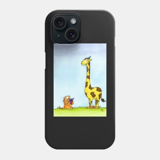 Giraffe Birthday with cat Phone Case