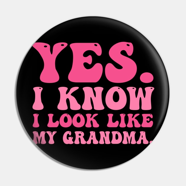 Yes I Know I Look Like My Grandma Breast Cancer Awareness Pin by cyberpunk art