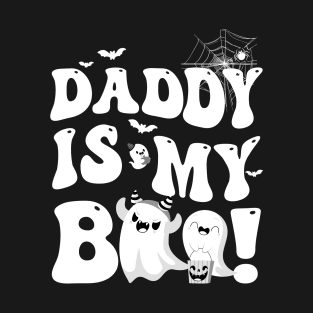 Groovy Daddy Is My Boo Halloween For Boys Girls Kids Youth T-Shirt