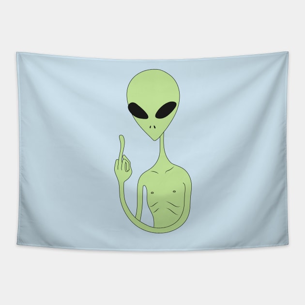 middle finger alien Tapestry by myacideyes