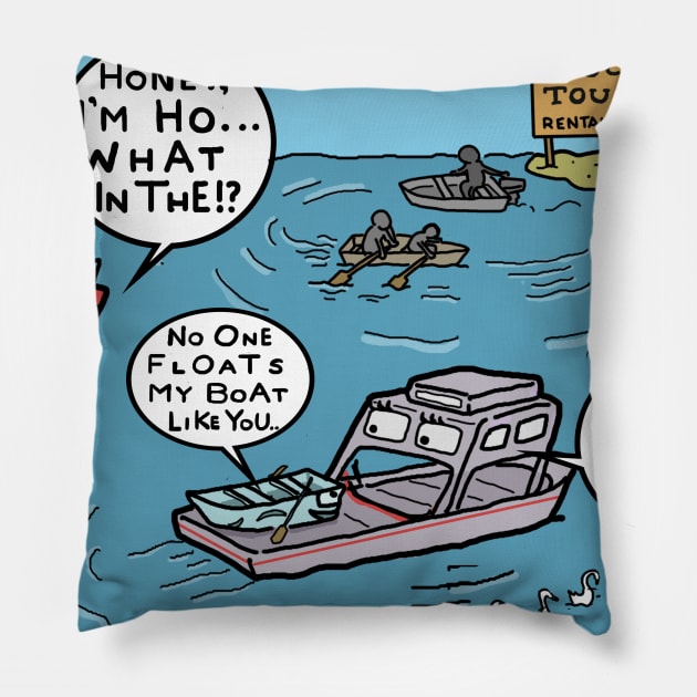 Barge In On A Ferry Pillow by Nick Navatta