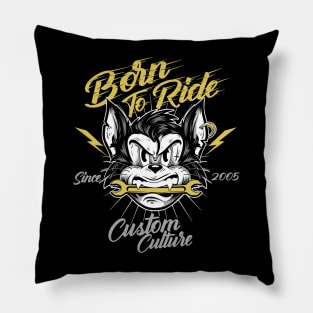 Born to Ride Cat Pillow