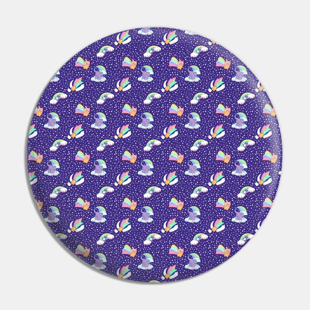 Rainbow Star Animal Pattern Pin by saradaboru