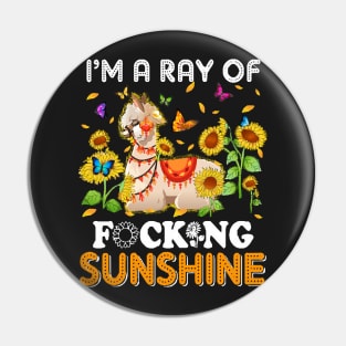 I'm A Ray Of Focking Sunshine Llama Lovers Pin