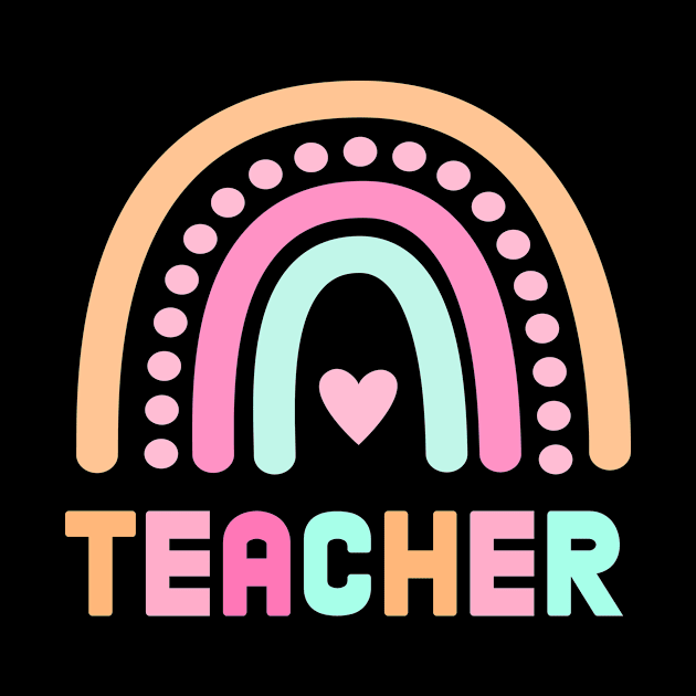 Teacher Rainbow Girls Boys Teacher Cute by Zeus-Studio