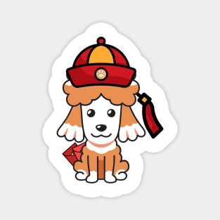 Cute French Poodle Lunar new year Magnet