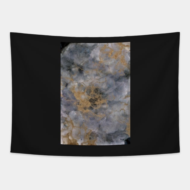 Grey and Gold Abstract Tapestry by MyAbstractInk