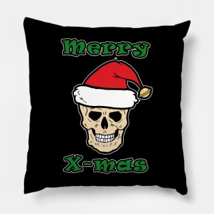 Merry X-mas Skull Pillow