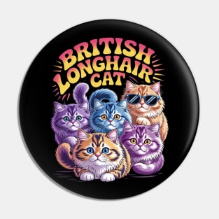90's British Longhair Cat Highland Straight Pin