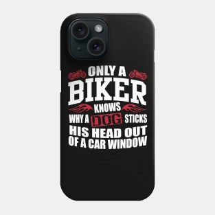 Biker sticks head out of window Phone Case