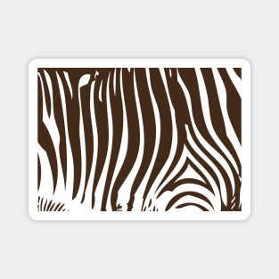 Zebra Stripes | Zebra Print | Animal Print | Chocolate Brown and White | Stripe Patterns | Striped Patterns | Magnet