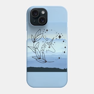 Unicorn Light Blue Phone Case