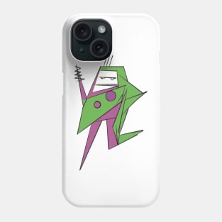 Zap the robot purple and green Phone Case