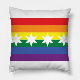 Chicago Gay Rainbow Flag Pillow