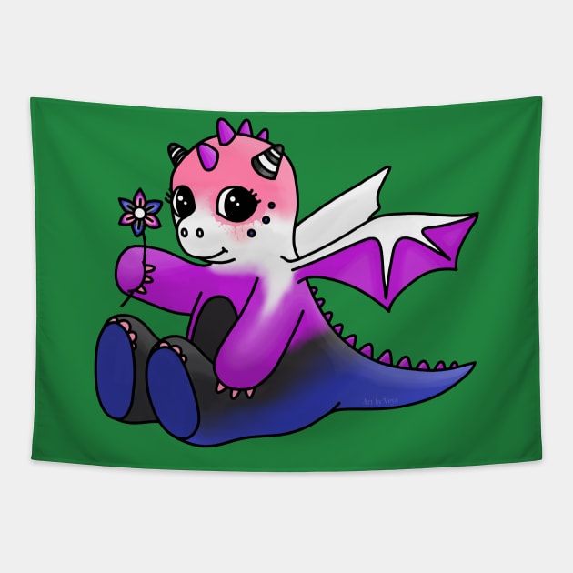 Little, Genderfluid Dragon Tapestry by Art by Veya