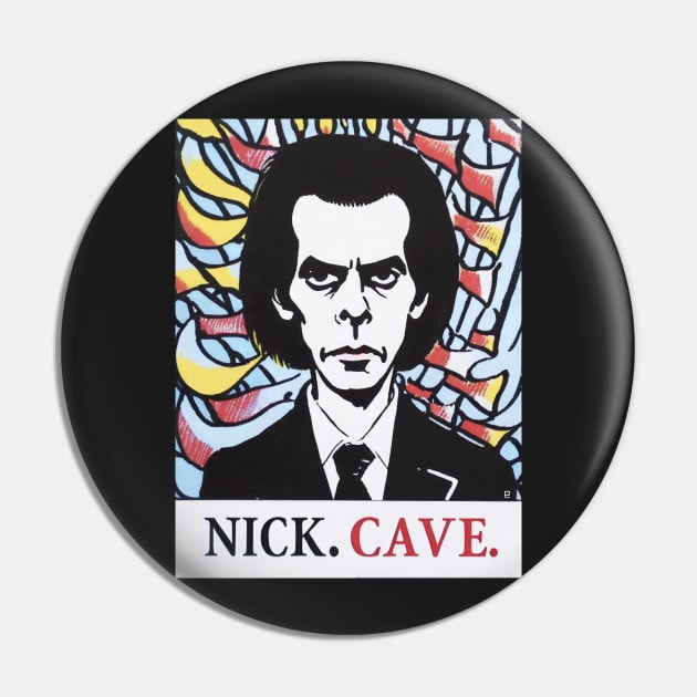 Nick Cave Portrait Poster - "Nick Cave: A Musical Odyssey" Pin by Anigroove