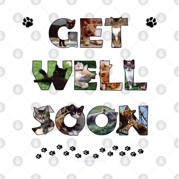 Get Well Soon - mixed cats oil painting word art by DawnDesignsWordArt