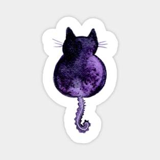 Spooky Cat Silhouette - Watercolor Magnet