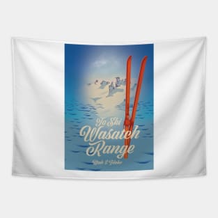 Wasatch Range Utah & Idaho Ski poster Tapestry