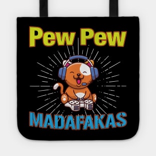 Pew Pew Cat Gaming Cat Tote