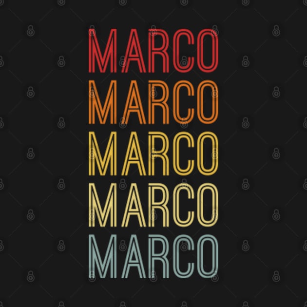 Marco Name Vintage Retro Pattern by CoolDesignsDz